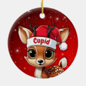 Cupid Baby Deer, Fawn, Doe, Reindeer🦌 🎄 セラミックオーナメント (裏面)