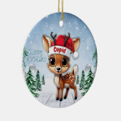 Cupid Baby Deer, Fawn, Doe, Reindeer 🦌🎄 セラミックオーナメント (右)