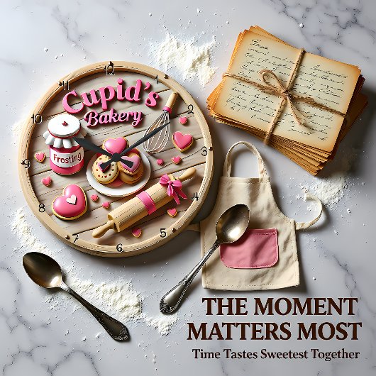Cupid Bakery Sweetheart Kitchen ラージ壁時計