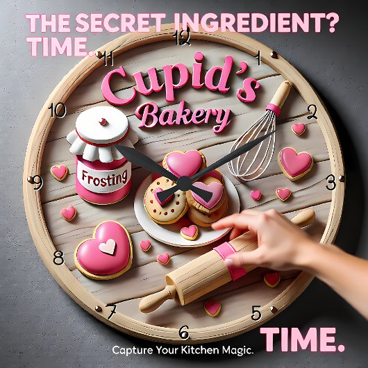 Cupid Bakery Sweetheart Kitchen ラージ壁時計