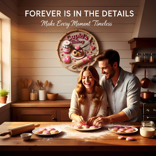 Cupid Bakery Sweetheart Kitchen ラージ壁時計