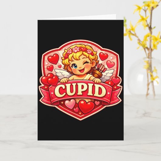 Cupid Blonde Valentine  カード (黄色い花)