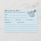 Cupid Blue Bridal Shower Recipe For The Bride エンクロージャーカード (正面)