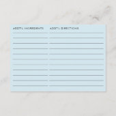 Cupid Blue Bridal Shower Recipe For The Bride エンクロージャーカード (裏面)