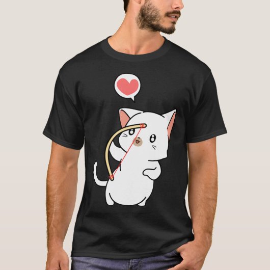 Cupid Cat  Matching Couple Valentines Day Kitten Tシャツ (正面)