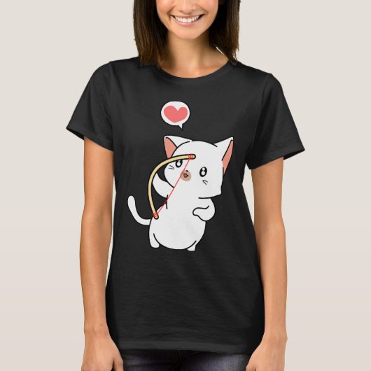 Cupid Cat  Matching Couple Valentines Day Kitten Tシャツ (正面)
