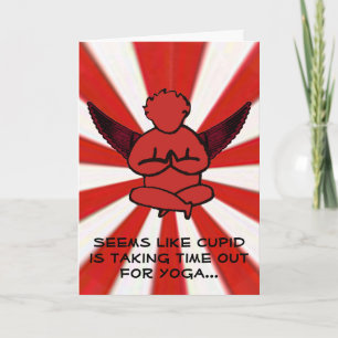 Cupid Doing Yoga - Valentine おもしろい's Card シーズンカード