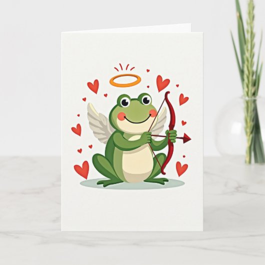 Cupid Frog Love Card カード (正面)