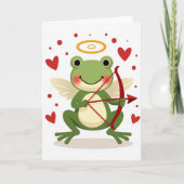 Cupid Frog Valentine Love Card カード (正面)