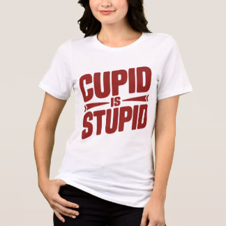 Cupid Is Stupid – Funny Anti-Valentine Sarcastic トライブレンドTシャツ