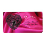 CUPID LACE HEART,FUCHSIA SILK CLOTH pink black ラベル<br><div class="desc">Elegant and cool cupid lace heart with silk effects . Design and digital graphic elaboration in vintage style by Bulgan Lumini (c) .Easy to customize with your own text as a announcement card / place cards / save-the-date cards / thank you cards / , bridal showers, birthdays, parties, engagement showers,...</div>
