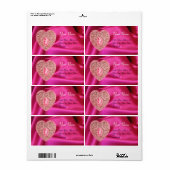 CUPID LACE HEART,FUCHSIA SILK CLOTH pink red ラベル (フルシート)