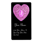 CUPID LACE HEART,pink purple ラベル<br><div class="desc">Elegant and cool lace heart with cupid. Design and digital graphic elaboration in vintage style by Bulgan Lumini (c) .Easy to customize with your own text as a announcement card / place cards / save-the-date cards / thank you cards / , bridal showers, birthdays, parties, engagement showers, or just about...</div>