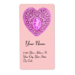 CUPID LACE HEART,pink purple ラベル<br><div class="desc">Elegant and cool lace heart with cupid. Design and digital graphic elaboration in vintage style by Bulgan Lumini (c) .Easy to customize with your own text as a announcement card / place cards / save-the-date cards / thank you cards / , bridal showers, birthdays, parties, engagement showers, or just about...</div>