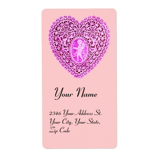 CUPID LACE HEART,pink purple ラベル (正面)