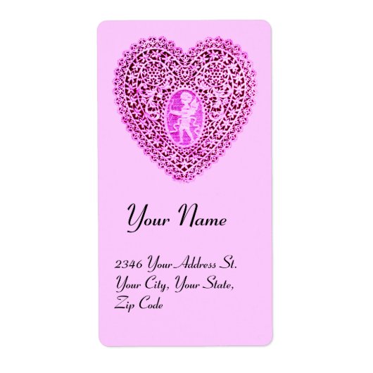 CUPID LACE HEART,pink purple ラベル (正面)