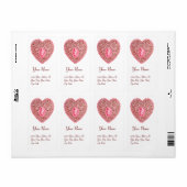 CUPID LACE HEART,pink red white ラベル (フルシート)