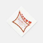 Cupid Little Secret Valentine Baby Shower Welcome スタンダードカクテルナプキン (角)