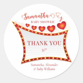 Cupid Little Secret Valentine Baby Shower Welcome ラウンドシール