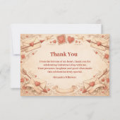 Cupid Love Letters Valentine Party サンキューカード (正面)