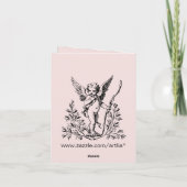 Cupid Note Card 4" x 5.6" カード (裏面)