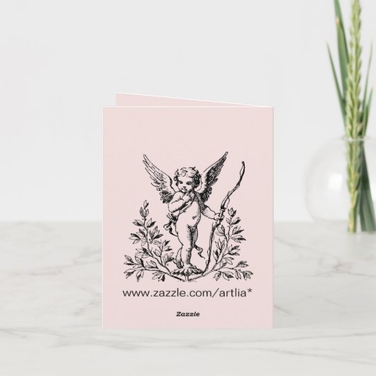 Cupid Note Card 4" x 5.6" カード (裏面)