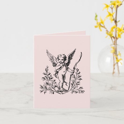 Cupid Note Card 4" x 5.6" カード (黄色い花)