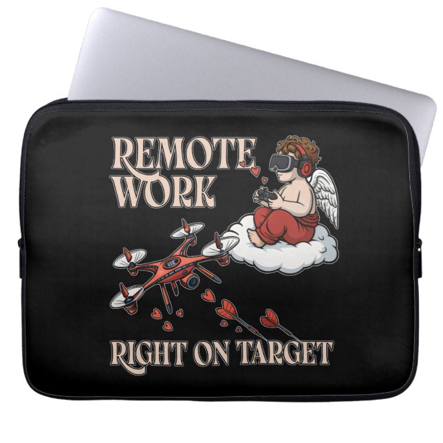 Cupid Remote Work, Valentine’s Day ラップトップスリーブ (正面)
