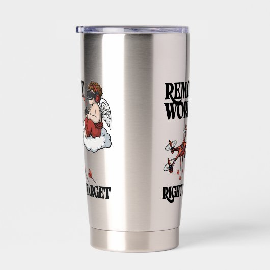 Cupid Remote Work, Valentine’s Day 保温保冷タンブラー (右面)