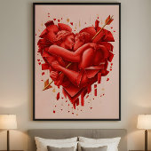 Cupid’s Capture - Modern Romantic Abstract Art ポスター