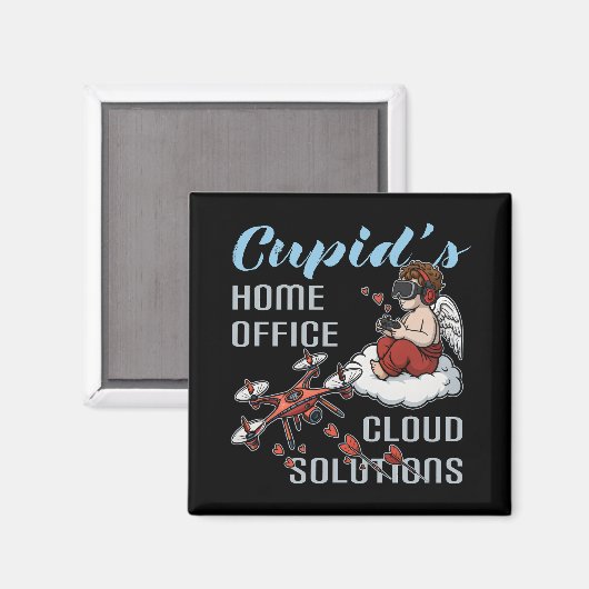Cupid’s Home Office, Drone Valentine’s Day マグネット (正面/裏面)