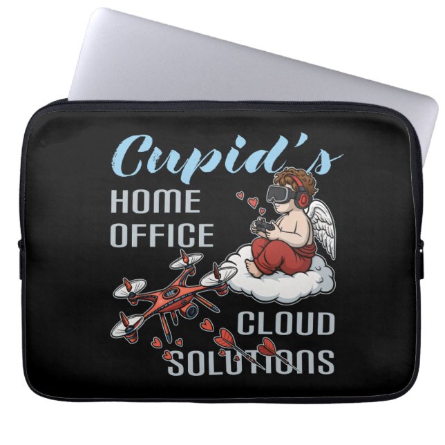 Cupid’s Home Office, Drone Valentine’s Day ラップトップスリーブ (正面)