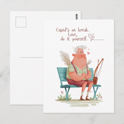 Cupid’s on break. Love, do it yourself. ポストカード (正面/裏面)