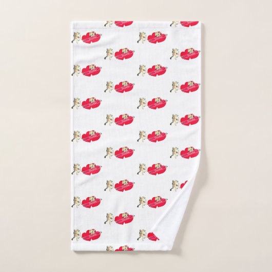 Cupid Valentine Hearts ハンドタオル (ハンドタオル)
