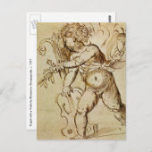 Cupid with a Violin by Domenico Campagnola ポストカード (正面/裏面)