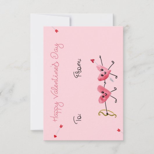 Cupid's Arrow Hearts Valentine's Day Card サンキューカード (正面)