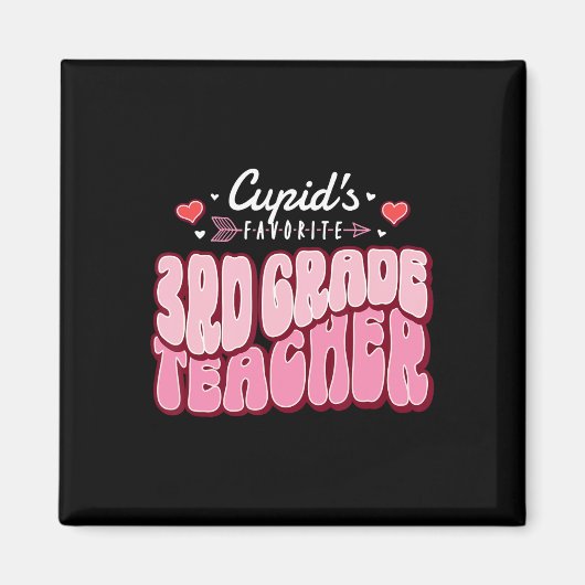 Cupid's Favorite 3rd Grade Teacher Valentine's Day マグネット (正面)