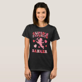 Cupid's Favorite Banker Retro Groovy Banker Valent Tシャツ (正面フル)