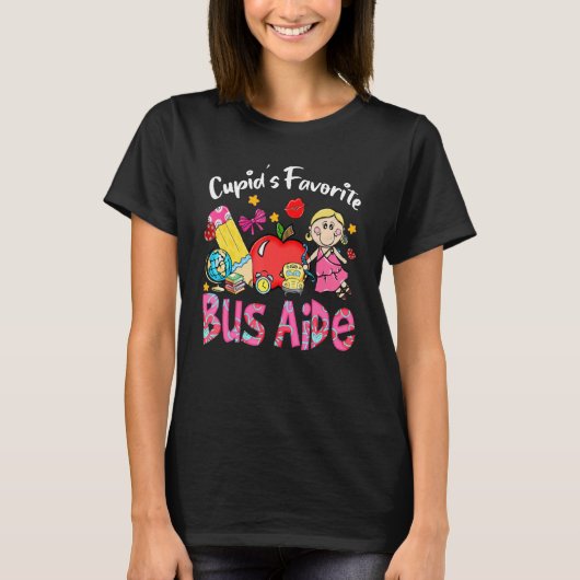 Cupid's Favorite Bus Aide Apple Cute Cupid Valenti Tシャツ (正面)