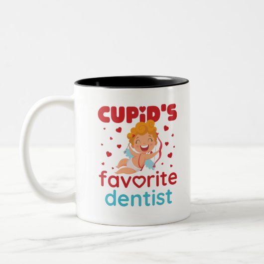 Cupid's Favorite Dentist Valentine's Day ツートーンマグカップ (左)