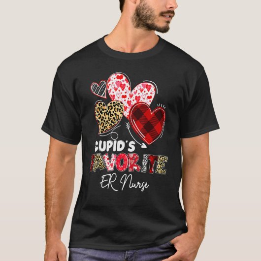 Cupid's Favorite ER Emergency Nurse Valentine Buff Tシャツ (正面)