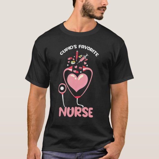 Cupid's Favorite Nurse Valentine Day Nursing Medic Tシャツ (正面)