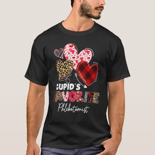 Cupid's Favorite Phlebotomist Valentine Phlebotomy Tシャツ (正面)