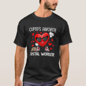 Cupid's Favorite Postal Worker Mailman Happy Valen Tシャツ (正面)