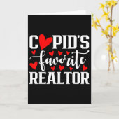 Cupid's Favorite Realtor Cute Heart Valentine's Da カード (黄色い花)
