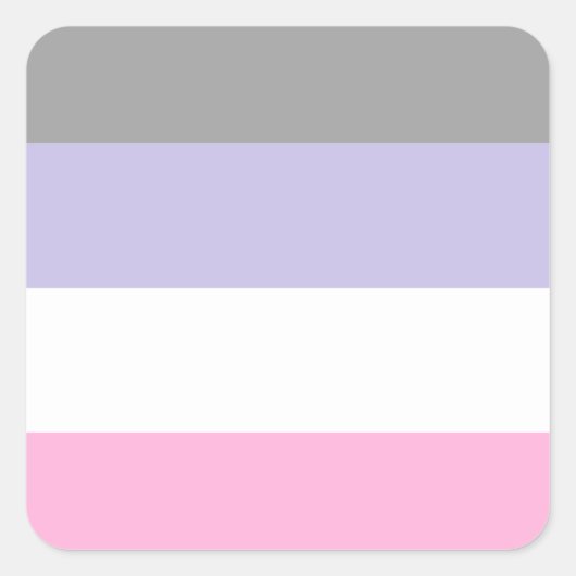 Cupioromantic Pride Flag  スクエアシール (正面)