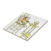 Cuppaを持っている疲れた雌鶏 タイル (側面)