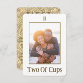 Cupsの2つのタロットカード意味金ゴールドフォトカード サンキューカード (正面/裏面)
