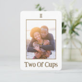 Cupsの2つのタロットカード意味金ゴールドフォトカード サンキューカード (スタンド正面)