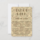 Cupsの2つのタロットカード意味金ゴールドフォトカード サンキューカード (裏面)